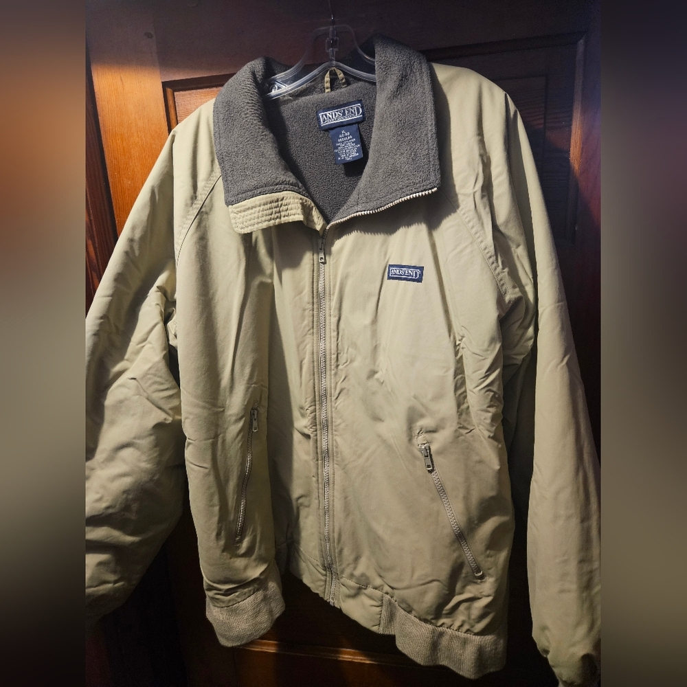 Lands' End Men's Beige Polortec Aircore 200 Jacket